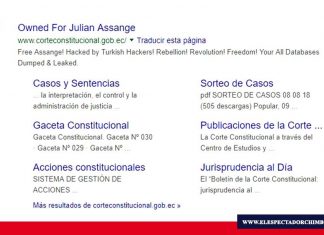 Página de la Corte Constitucional hackeada