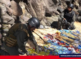 Material pirotécnico destruido