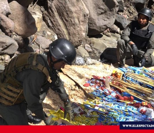 Material pirotécnico destruido