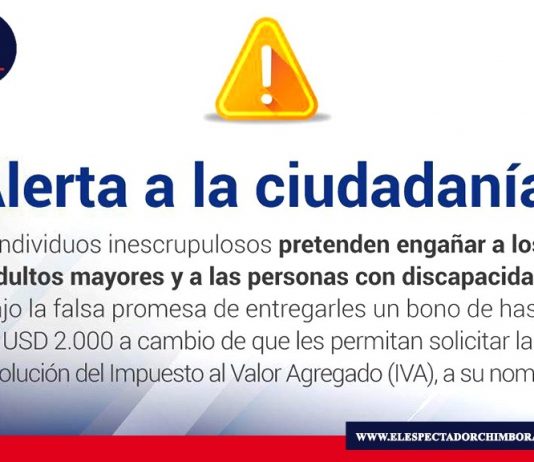 SRI alerta a la ciudadanía