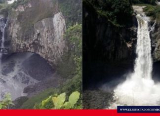 Cascada más alta del Ecuador está sin agua por una implosión