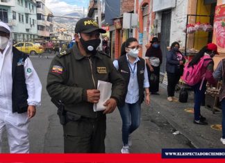 Verificación de medidas higiénico-sanitarias en tiendas de Riobamba