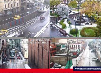 Granizo y lluvia en la capital A través de las cámaras de #VideovigilanciaECU911 se observa granizo en el diferentes sectores de #Quito. Foto/ Fuente: ECU911 on Twitter.