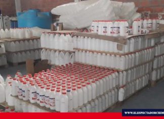 2400 frascos de alcohol antibacterial sin NSO