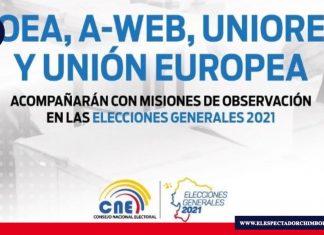 OEA, A-WEB, UNIORE y Unión Europea acompañarán en las Elecciones 2021 OEA, A-WEB, UNIORE y Unión Europea acompañarán con Misiones de Observación las Elecciones 2021. Foto/ Fuente: @cnegobec/ Twitter.