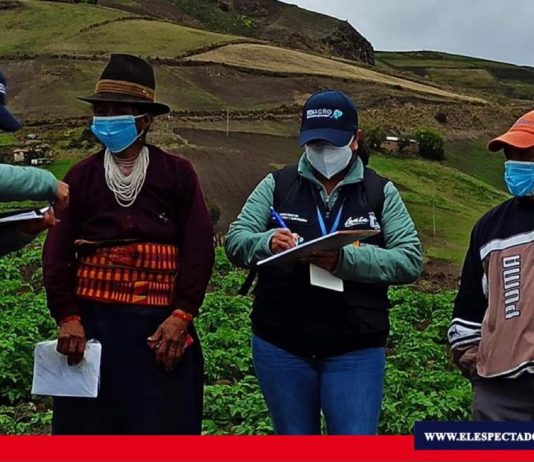 MAG inicia prueba piloto del Registro Nacional Agropecuario Rosario Roldán Pullay, habitante de la comunidad Atapo Santa Cruz, en la parroquia Palmira, cantón Guamote, fue una las primeras productoras en ser encuestadas como parte del Registro Nacional Agropecuario. Foto: MAG.