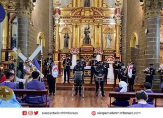 Semana Santa Virtual Música Sacra, procesión, cuadro vivo y cucuruchos. Foto: El Espectador Chimborazo.
