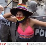 Gahela, la primera mujer trans e indígena que busca llegar al Congreso peruano Gahela Cari, primera mujer trans indígena candidata al Congreso de Perú, en manifestaciones en Lima. Edgar Romero G. / RT News.